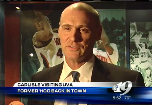 NBA coach, Rick Carlisle, returned to his old alma mater on September 27, 2013, in Charlotteville, VA. as a guest speaker at the University of Virginia.