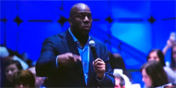 U.S. Magic Johnson Speaking Event Big Screen